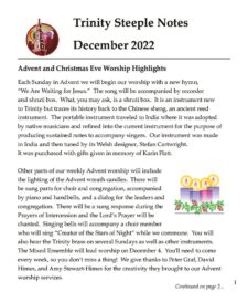 thumbnail of December 2022 Steeple Notes